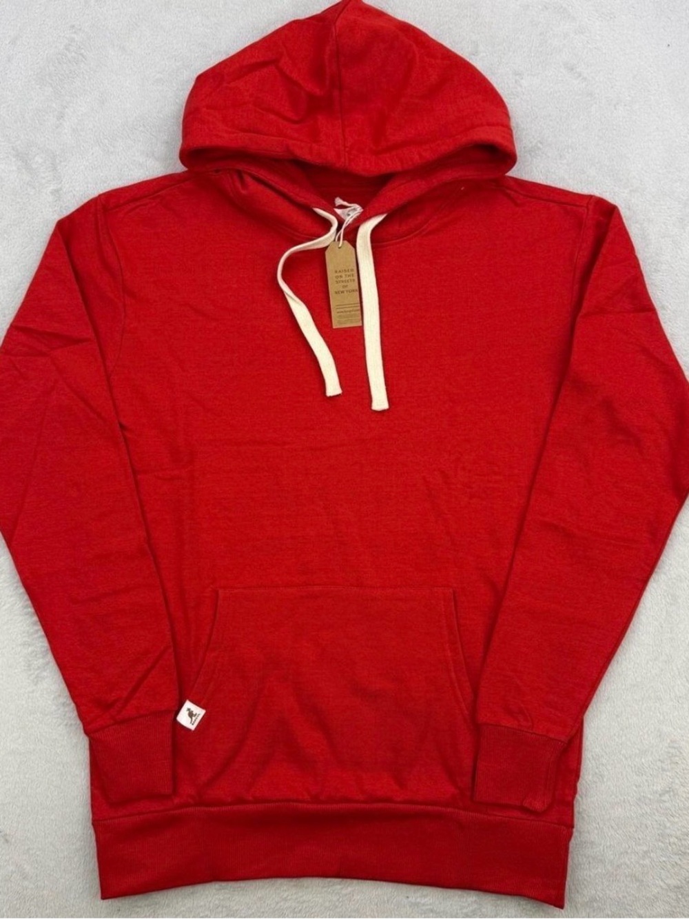 Kangol Red Hooded Pullover with Cream Drawstring